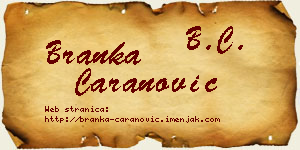 Branka Caranović vizit kartica